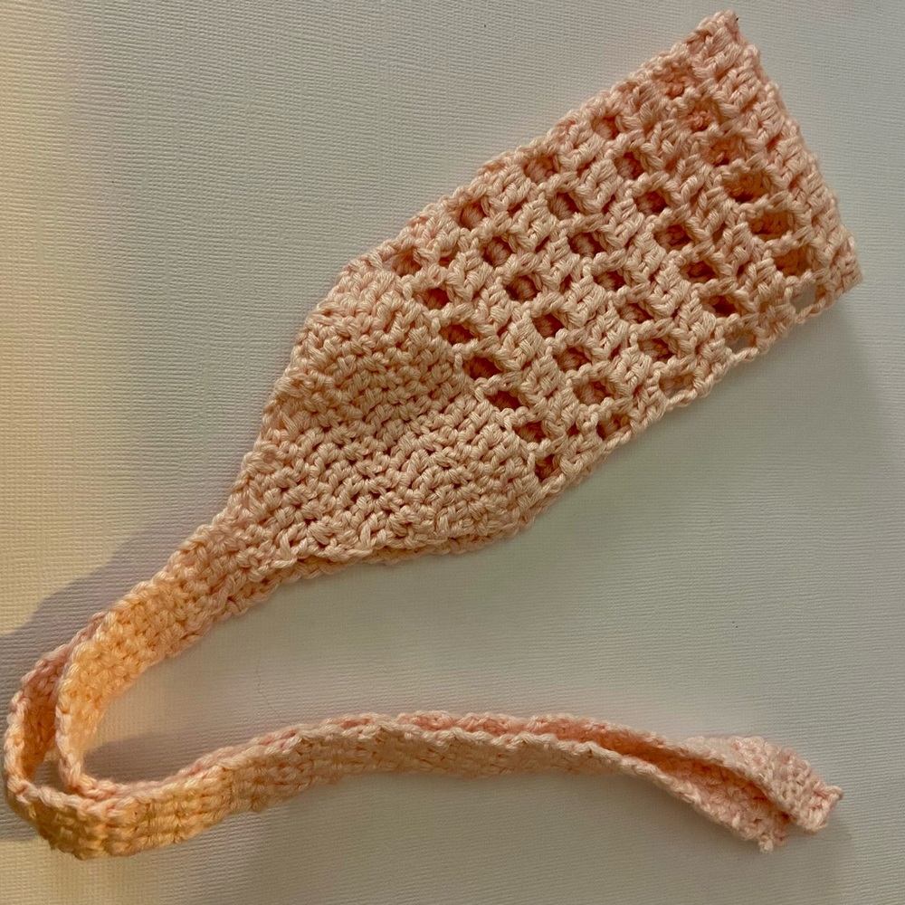 Elegant Peach Crochet Hairband